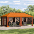 vidaXL Napernyő ponyva oldalfalakkal Narancssárga 600,5 x 300,5 cm