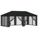 vidaXL Napernyő ponyva oldalfalakkal Fekete 600,5 x 300,5 cm