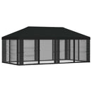 vidaXL Napernyő ponyva oldalfalakkal Fekete 600,5 x 300,5 cm