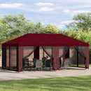 vidaXL Napernyő ponyva oldalfalakkal Burgundi 600,5 x 300,5 cm