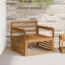 vidaXL Karfa 2 db Természetes 79 x 6 x 61 cm Tömör Akácfa