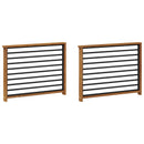 vidaXL Karfa 2 db Természetes 80 x 6 x 61 cm Tömör Akácfa