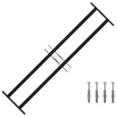 vidaXL Ablak Rács 115 x 30 cm Porszórt acél Fekete