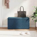 vidaXL Zsámoly Kék 81 x 41 x 40 cm Bársony és Műanyag Fa