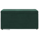 vidaXL Zsámoly Sötétzöld 81 x 41 x 40 cm Bársony és Műanyag Fa