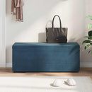 vidaXL Zsámoly Kék 101 x 41 x 40 cm Bársony és Műanyag Fa