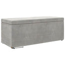 vidaXL Zsámoly Világosszürke 101 x 41 x 40 cm Bársony és Műanyag Fa