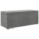 vidaXL Zsámoly Sötétszürke 101 x 41 x 40 cm Bársony és Műanyag Fa