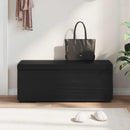 vidaXL Zsámoly Fekete 101 x 41 x 40 cm Műbőr és Műanyag Fa