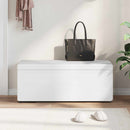 vidaXL Zsámoly Fehér 101 x 41 x 40 cm Műbőr és Műanyag Fa