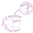 vidaXL Tároló oszmán párnával Világosszürke 40 x 40 x 45 cm Bársony
