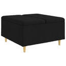 vidaXL Tároló oszmán párnával Fekete 80 x 80 x 45 cm szövet