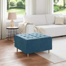 vidaXL Tároló oszmán párnával Kék 80 x 80 x 45 cm Bársony