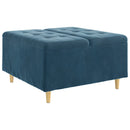 vidaXL Tároló oszmán párnával Kék 80 x 80 x 45 cm Bársony