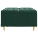 vidaXL Tároló oszmán párnával Sötétzöld 80 x 80 x 45 cm Bársony