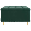 vidaXL Tároló oszmán párnával Sötétzöld 80 x 80 x 45 cm Bársony