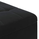 vidaXL Tároló oszmán párnával Fekete 80 x 80 x 45 cm Bársony