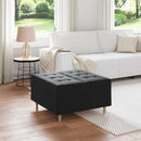 vidaXL Tároló oszmán párnával Fekete 80 x 80 x 45 cm Bársony
