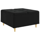 vidaXL Tároló oszmán párnával Fekete 80 x 80 x 45 cm Bársony