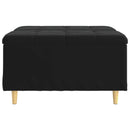 vidaXL Tároló oszmán párnával Fekete 80 x 80 x 45 cm Bársony