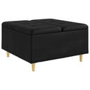 vidaXL Tároló oszmán párnával Fekete 80 x 80 x 45 cm Műbőr