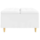 vidaXL Tároló oszmán párnával Fehér 80 x 80 x 45 cm Műbőr