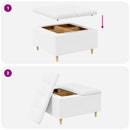 vidaXL Tároló oszmán párnával Fehér 80 x 80 x 45 cm Műbőr
