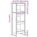 vidaXL Könyvespolc Fekete tölgy 80 x 30 x 155 cm Faanyag
