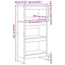 vidaXL Könyvespolc Fekete tölgy 60 x 30 x 121 cm Faanyag