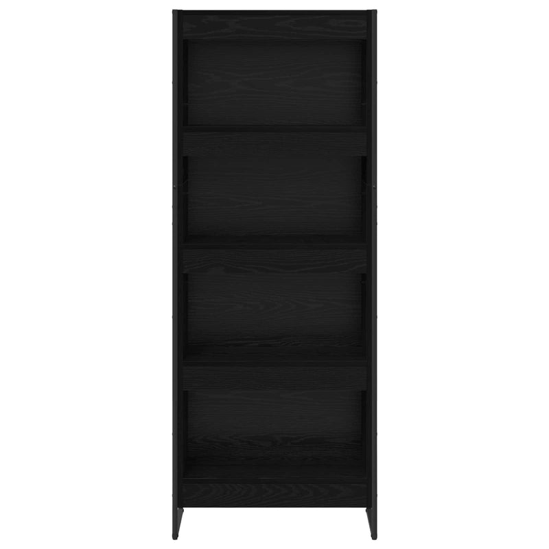 vidaXL Könyvespolc Fekete tölgy 80 x 30 x 155 cm Faanyag