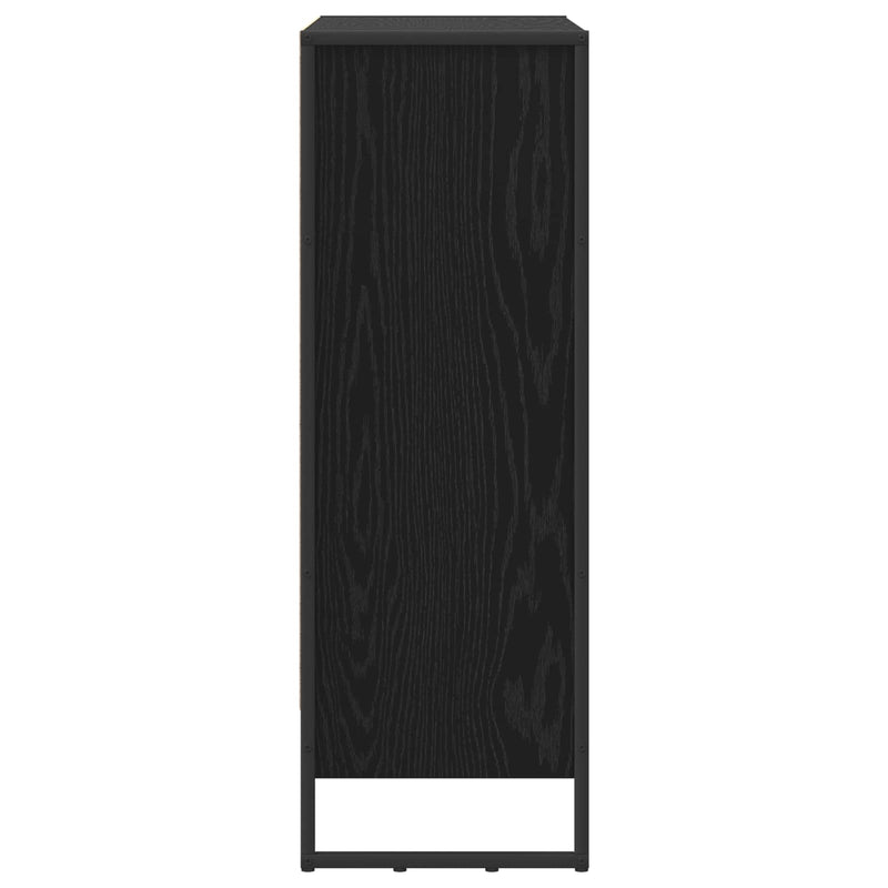 vidaXL Könyvespolc Fekete tölgy 80 x 30 x 155 cm Faanyag