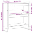 vidaXL Könyvespolc Fekete tölgy 80 x 30 x 155 cm Faanyag