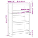 vidaXL Könyvespolc Fekete tölgy 80 x 30 x 121 cm Faanyag