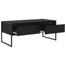 vidaXL Dohányzóasztal fiókkal Fekete tölgy 100 x 46 x 40 cm Faanyag