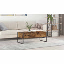 vidaXL Dohányzóasztal fiókkal Füstös tölgy 100 x 46 x 40 cm Faanyag