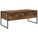 vidaXL Dohányzóasztal fiókkal Füstös tölgy 100 x 46 x 40 cm Faanyag