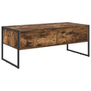 vidaXL Dohányzóasztal fiókkal Füstös tölgy 100 x 46 x 40 cm Faanyag