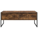 vidaXL Dohányzóasztal fiókkal Füstös tölgy 100 x 46 x 40 cm Faanyag