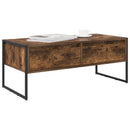 vidaXL Dohányzóasztal fiókkal Füstös tölgy 100 x 46 x 40 cm Faanyag
