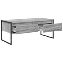 vidaXL Dohányzóasztal fiókkal Szürke Sonoma 100 x 46 x 40 cm Faanyag
