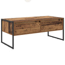 vidaXL Dohányzóasztal fiókkal Öreg fa 100 x 46 x 40 cm Faanyag