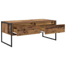 vidaXL Dohányzóasztal fiókkal Öreg fa 100 x 46 x 40 cm Faanyag