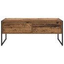 vidaXL Dohányzóasztal fiókkal Öreg fa 100 x 46 x 40 cm Faanyag