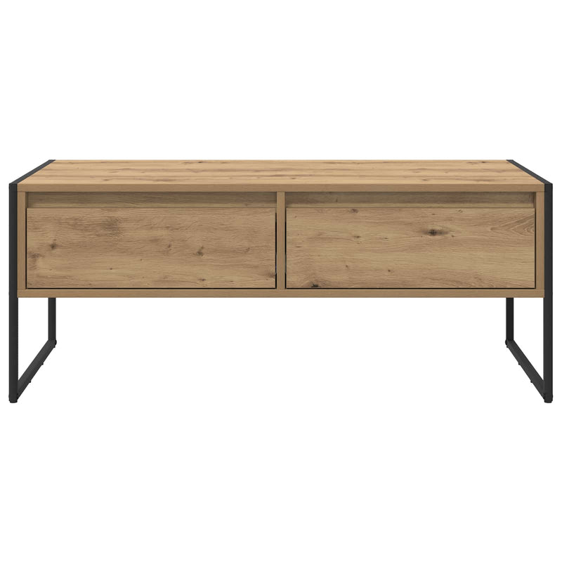 vidaXL Dohányzóasztal fiókkal Művészi tölgy 100 x 46 x 40 cm Faanyag