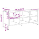vidaXL Cipőszekrény tárolóval Fekete tölgy 100 x 35 x 44 cm Faanyag