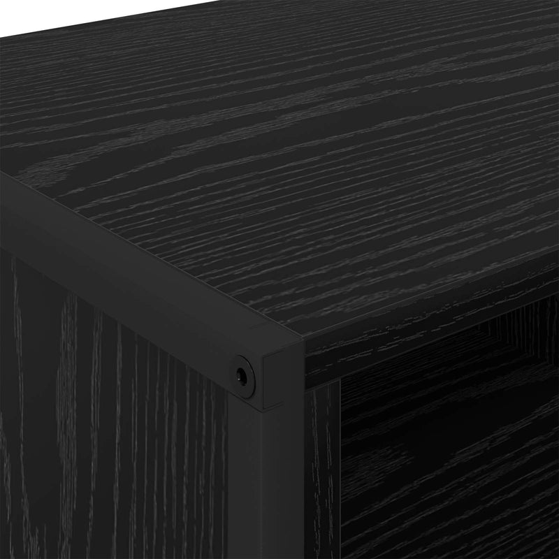 vidaXL Cipőszekrény tárolóval Fekete tölgy 60 x 35 x 44 cm Faanyag