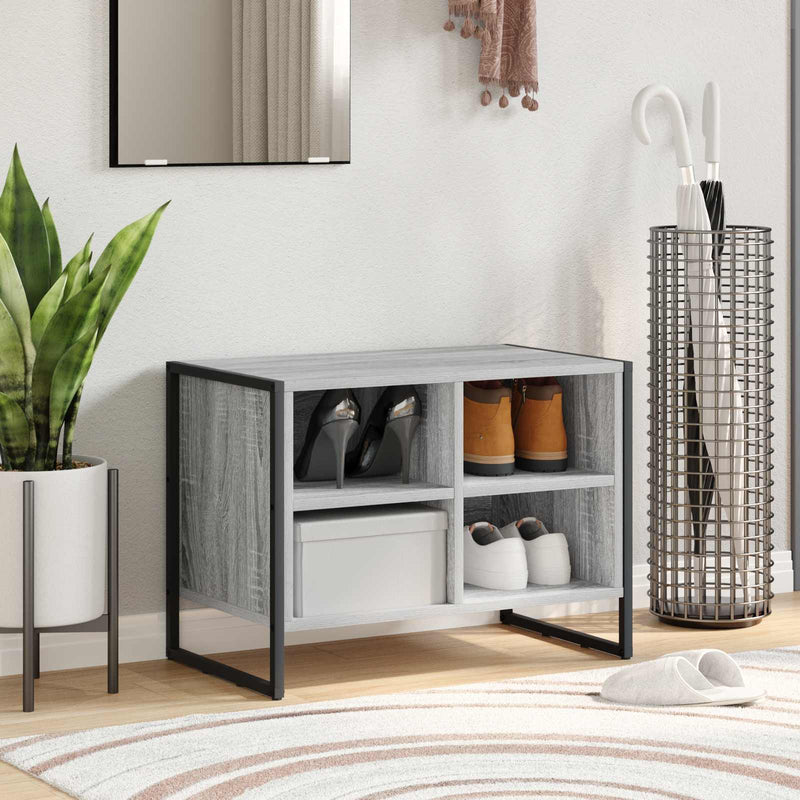 vidaXL Cipőszekrény tárolóval Szürke Sonoma 60 x 35 x 44 cm Faanyag