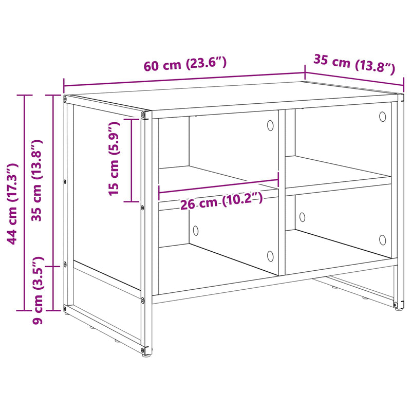 vidaXL Cipőszekrény tárolóval Művészi tölgy 60 x 35 x 44 cm Faanyag