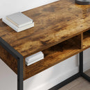 vidaXL Asztal tárolóval Füstös tölgy 100 x 50 x 75 cm Faanyag