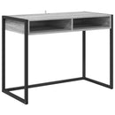 vidaXL Asztal tárolóval Szürke Sonoma 100 x 50 x 75 cm Faanyag